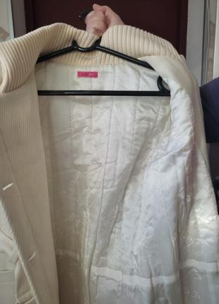 Пальто женское белое 14 размер, шерсть3 фото