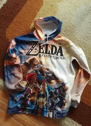 Бомбезне худі з оригінальним принтом з капюшоном. оверсайс . швейцарія.