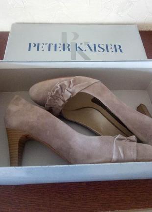 Новые замшевые туфли, лодочки, peter kaiser, германия, 36 р.1 фото
