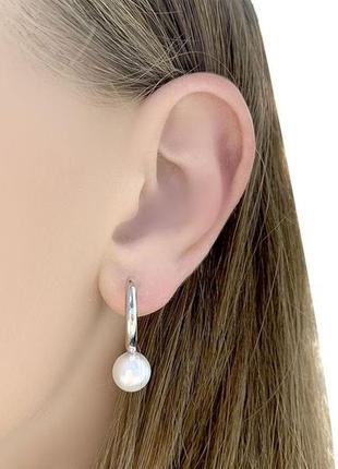 Серебряные серьги с жемчугом