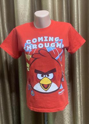 Футболка з принтом angry bird розмір на вік 9-10 років