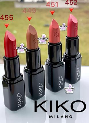 Помада kiko milano latte smart fusion lipstick увлажняющая кремовая губная помада оригинал, итальялия kiko кикко милано