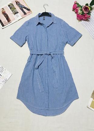 Стильное легкое коттоновое платье -рубашка от бренда pieces 👕 размер s
