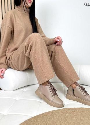 Супер стильные кожаные женские ботинки деми/зима💙💛🏆5 фото