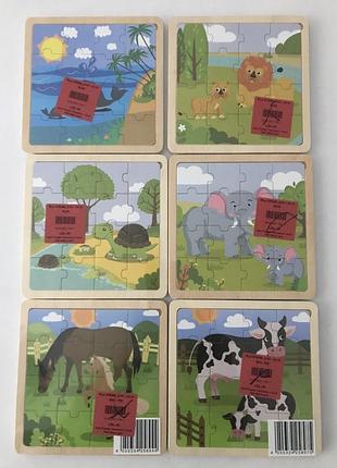 Деревянные пазлы у животного в ассортименте
