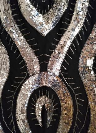 Изящное шифоновое платье расшито бисером и паетками. размер 8-104 фото