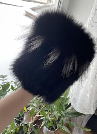 Жіноча зимова шапка хутро4 фото