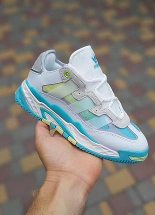 Adidas niteball білі з бірюзою