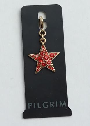 Ніжний кулон підвіска шарм зірочка pilgrim, кристали swarovski позолота емаль зірка
