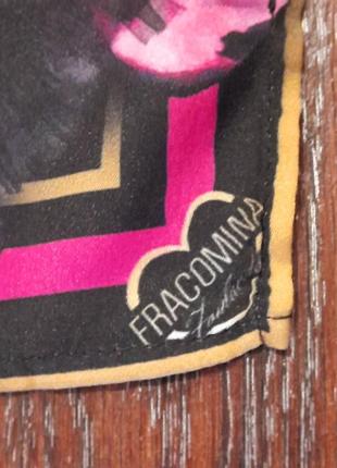 Fracomina шелковистый оригинальный большой платок, зайчики, сердечки3 фото