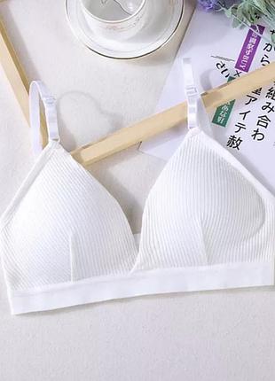 Женский топ-бюст в рубчик s/m белый.