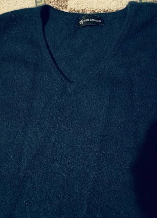 Свитер джемпер кашемир кофта кашемировый тёмно синий тёплый мягкий3 фото