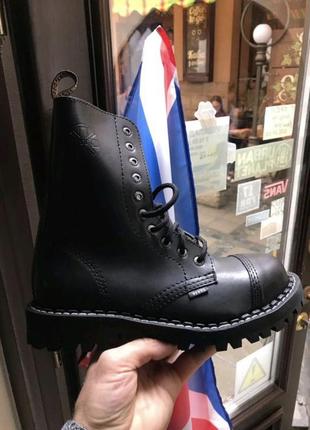 Ботинки стилы гады steel original black leather 10 отверстий черные стилы железо носок метал стакан