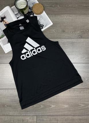 Оригінальна спортивна майка adidas boxy logo tank top2 фото