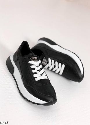 Кросівки кеди натуральна шкіра чорний