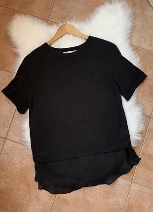 Чорна базова двоярусна кофтинка з коротким рукавом від michael kors оригінал