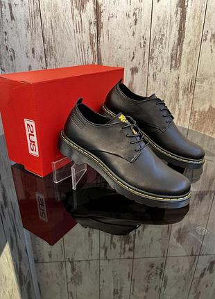 Кожаные туфли dr. martens nappa black 9