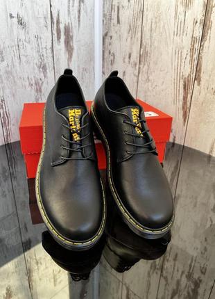 Кожаные туфли dr. martens nappa black 10
