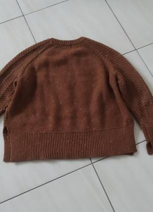 Коричневый вязаный шерстяной свитер hm3 фото