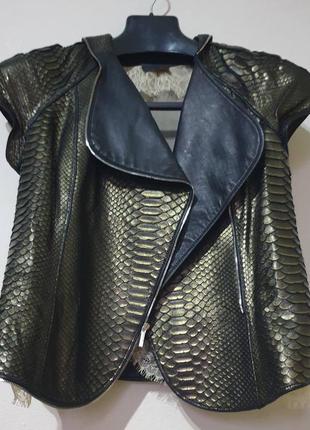 Куртка курточка оригинал febdi кожа кожаная питон1 фото