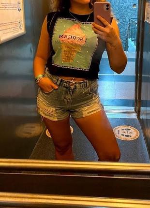 Джинсовые шорты zara 9