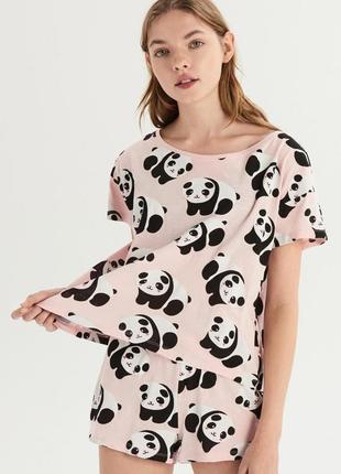 Акция - 3 дня!пижама с шортами панды розовая4 фото