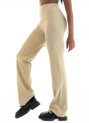 Брюки палаццо,трикотажные женские брюки,штаны из завышенной талией4 фото