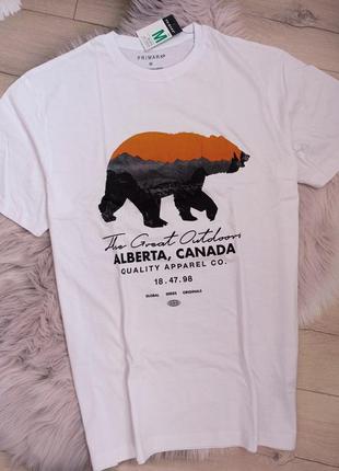 Мужская футболка с принтом медведь бренда primark2 фото