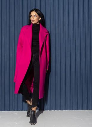 Пальто жіноче міді прямого крою з поясом вовняне бренд демісезонне весняне бренд преміум6 фото