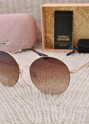 Красивые большие женские круглые солнцезащитные очки gian marco venturi gmv830 облегченные