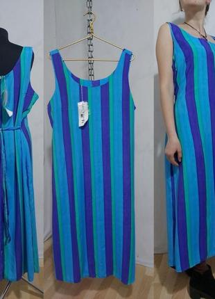 Платье в полоску прямого кроя из шелковистой вискозы michael  chris англия