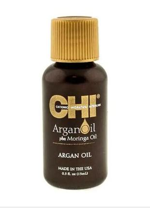 Відновлююча олія  для волосся chi argan oil plus moringa oil1 фото