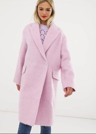 Пальто хутряне рожеве великого розміру asos