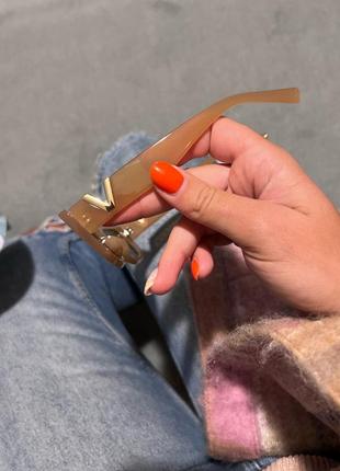 Тренд новые солнцезащитные очки светлые коричневые под ретро винтаж6 фото