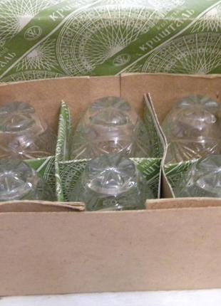 Стаканы набор 6 шт хрусталь ссср новые корбка №дк21