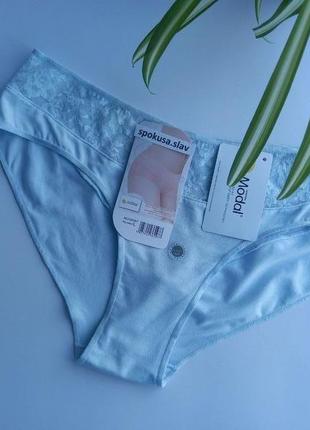 Модные голубого цвета трусики для девушки слипы дс 26097 размер л, 48