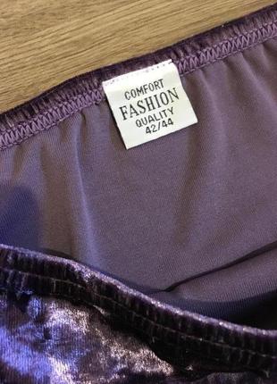 Лиловая вилюровая,бархатная юбка с воланом!!2 фото