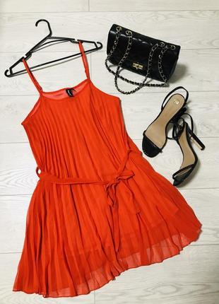 🛍женское яркое платье-плиссе на бретелях izabel
