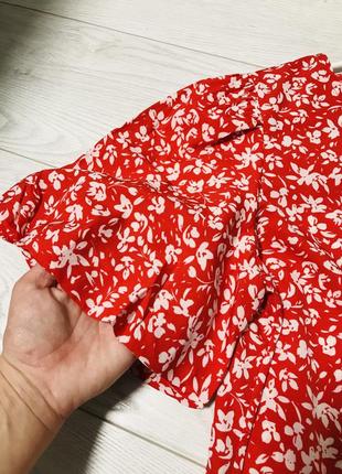 🛍новая брендовая блуза с пышными рукавами в цветочный принт2 фото