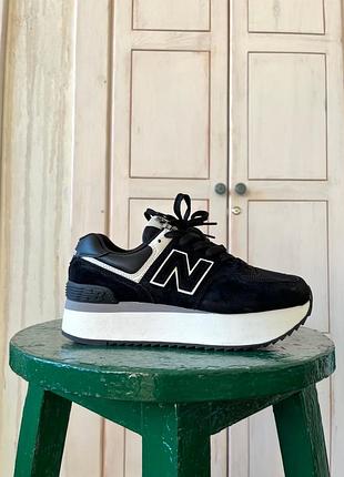 Кроссовки new balance 574+ black2 фото