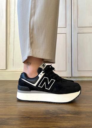 Кроссовки new balance 574+ black1 фото