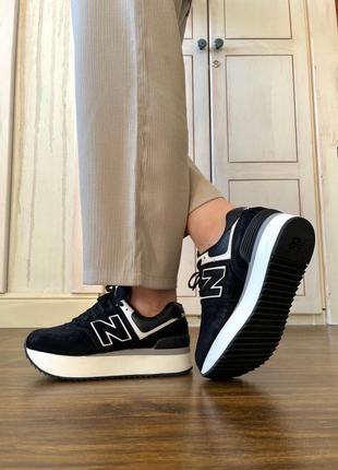 Кроссовки new balance 574+ black3 фото