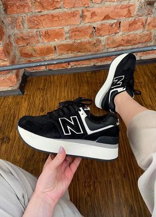 Кроссовки new balance 574+ black8 фото