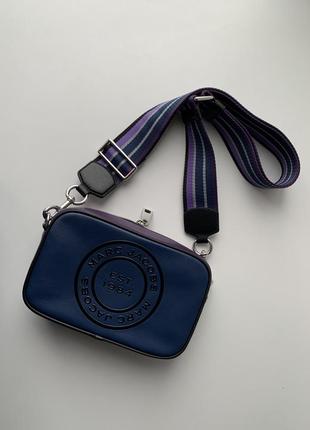 Синяя кожаная сумка signet flash azure blue multi marc jacobs4 фото