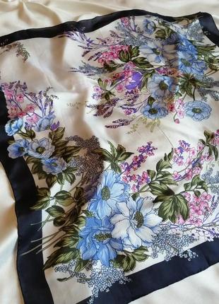 Цветочный шелковый платок1 фото