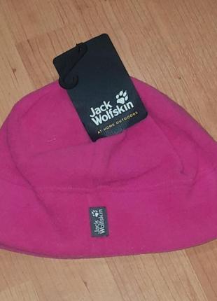 Рожева тепла дитяча шапка на флісі jack wolfskin one size1 фото