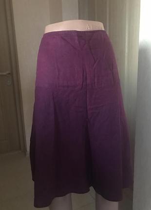 Натуральная фирменная юбка из льна 12 размера