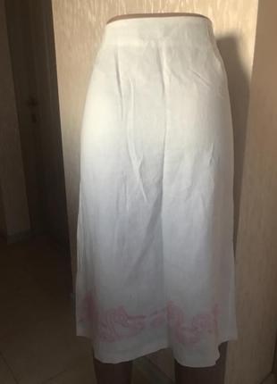 Натуральная фирменная юбка лен 10 размера3 фото