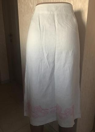 Натуральная фирменная юбка лен 10 размера5 фото