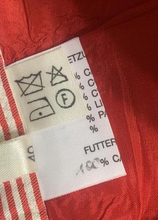 Яркая красно-белая юбка миди карандаш в тонкую полоску германия размер 40/ l7 фото